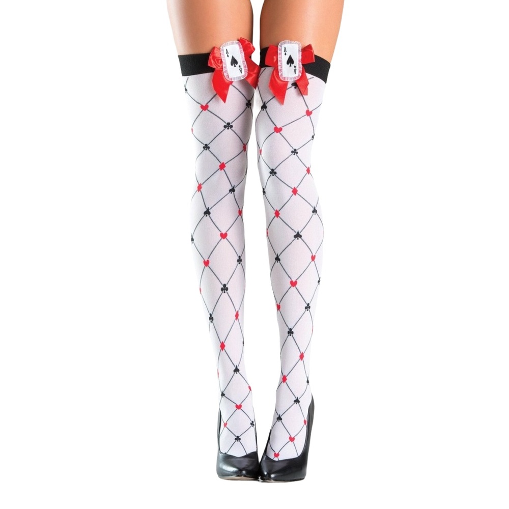 Playing Cards Spade & Heart Thigh High